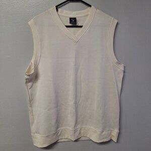 Nike Dri Fit Pullover Vest Off White Mens Large Gold Preppy Club‎